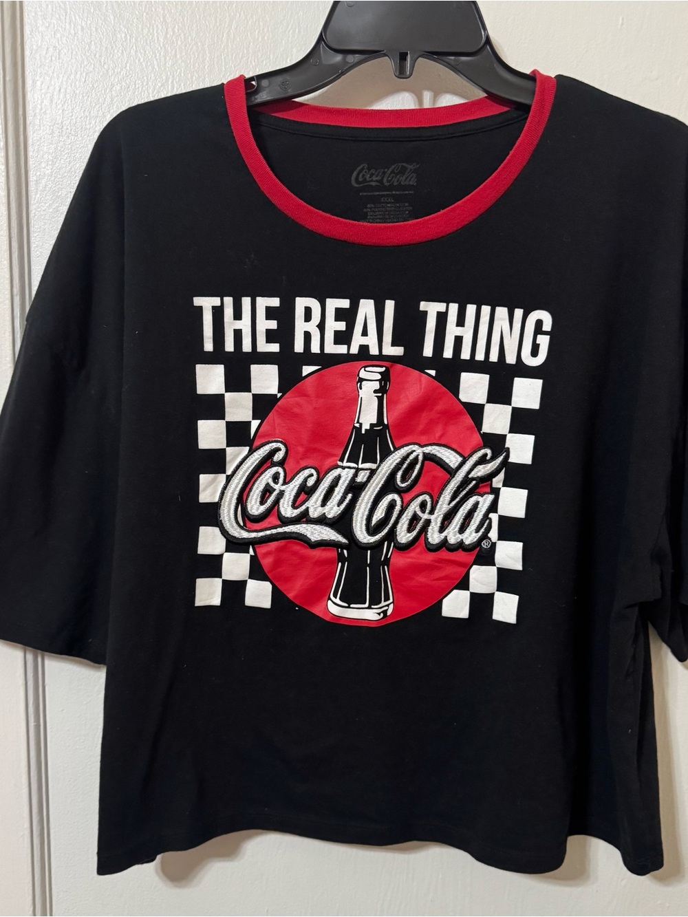 Coca Cola Black Tee with Red & White Retro Bottle Graphic Size XXXL